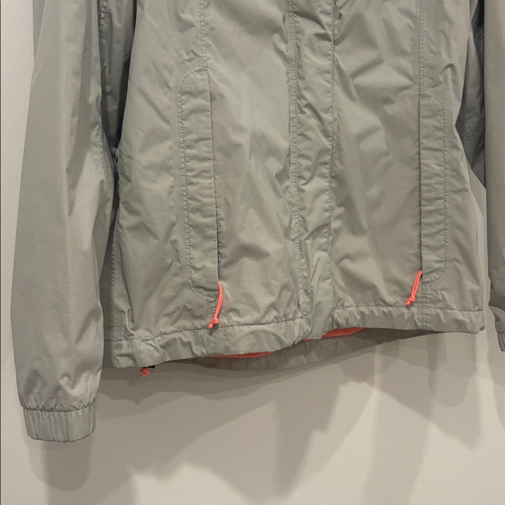 The North Face Light Gray Rain Jacket with Coral Interior - Picture 2 of 8